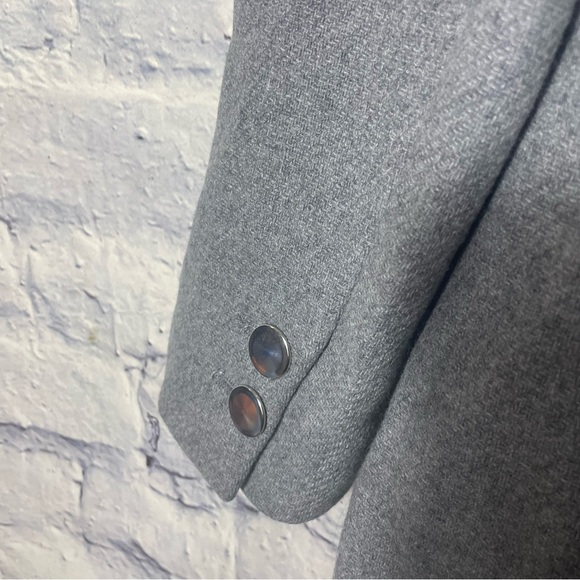 Zara NWT Grey Wool Blend Minimalist Hooded Peacoat Pockets XS - Picture 7 of 11